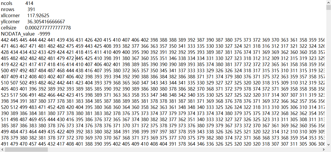 C++读取ASCII格式DEM数据